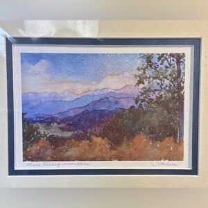 Jane Voorhees, Giclee Watercolor, "These Healing Mountains" Signed And Matted